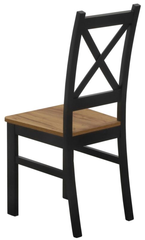 Zestaw Bonni 4x Krzesło drewniane do jadalni Czarny/Dąb Craft 1 kpl.