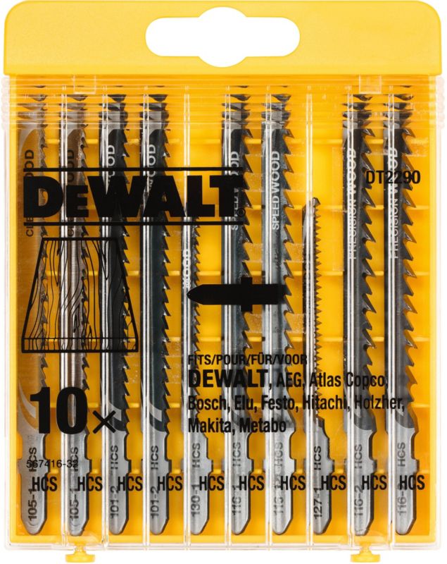Zestaw brzeszczotów do drewna DeWalt 10 szt.