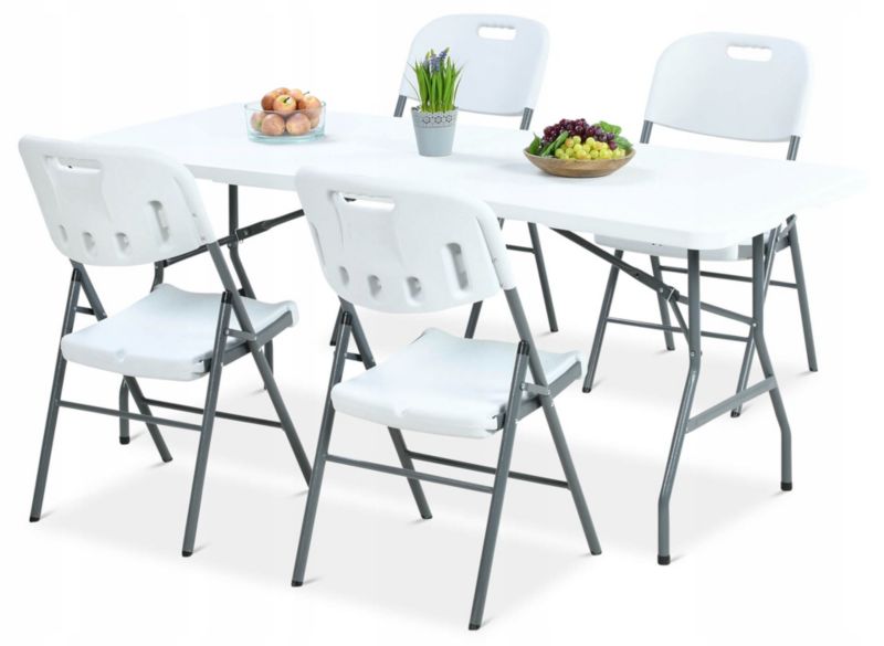 Zestaw Cateringowy Focus Garden Biesiadny Bankietowy Stół 180 cm  4x Krzesła 1 szt