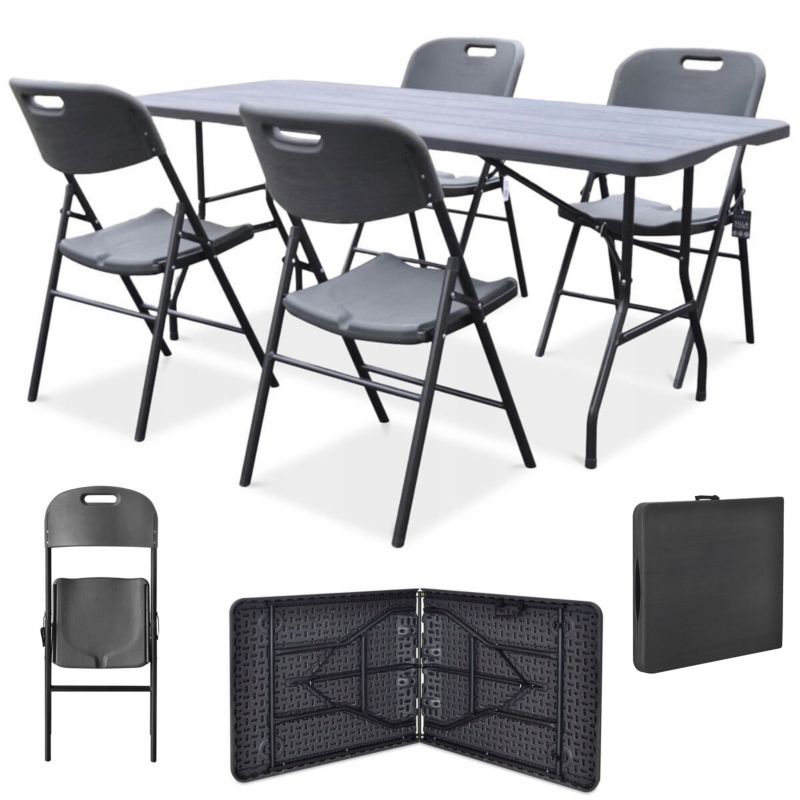 Zestaw Cateringowy Focus Garden Biesiadny Bankietowy Stół 180cm  4x KRZESŁA 1 szt
