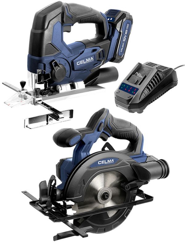 Zestaw CELMA Professional Pilarka tarczowa DBRc-Li 18OBS + Wyrzynarka DPPe-Li 18OBS + 2xAku2Ah + 1xŁad 1 szt.