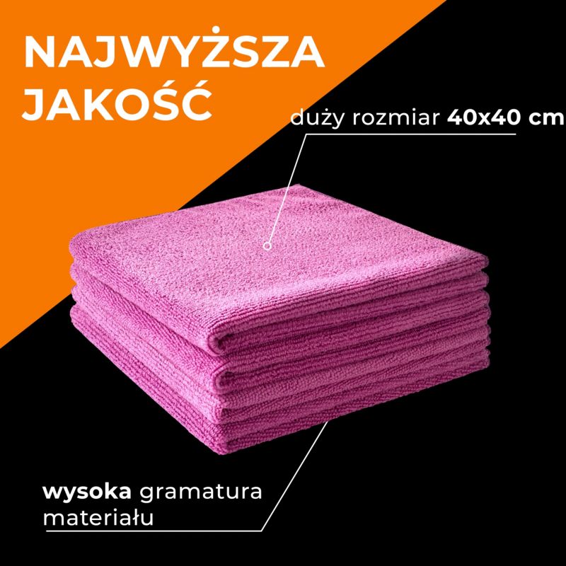 Zestaw ściereczek z mikrofibry 40x40 cm QUEST, uniwersalna ściereczka do czyszczenia - niebieska, 12 szt.