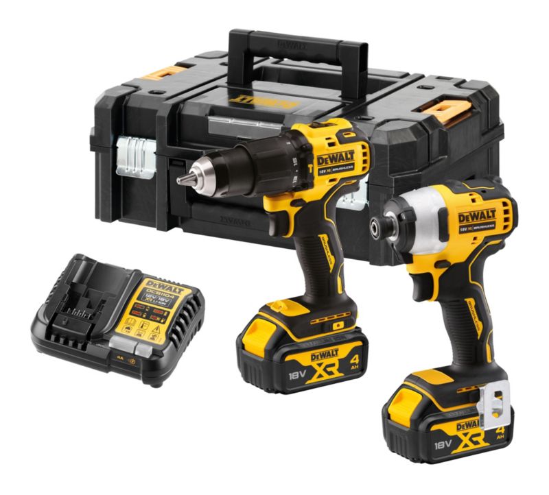 Zestaw DeWalt wiertarko-wkrętarka + zakrętarka udarowa 18 V 2 x 4,0 Ah