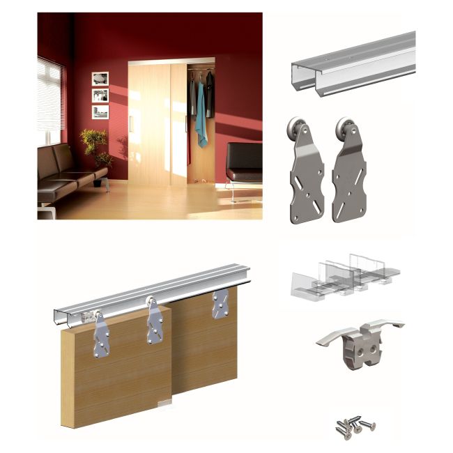 Zestaw do drzwi przesuwnych 2-skrzydłowych Valcomp Horus W18P 1800 mm