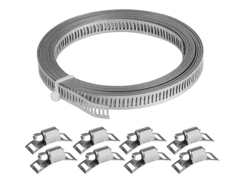 Zestaw do robienia opasek zaciskowych, Carmotion, taśma 8 mm x 3 m + 8 zacisków ślimakowych, 1szt.