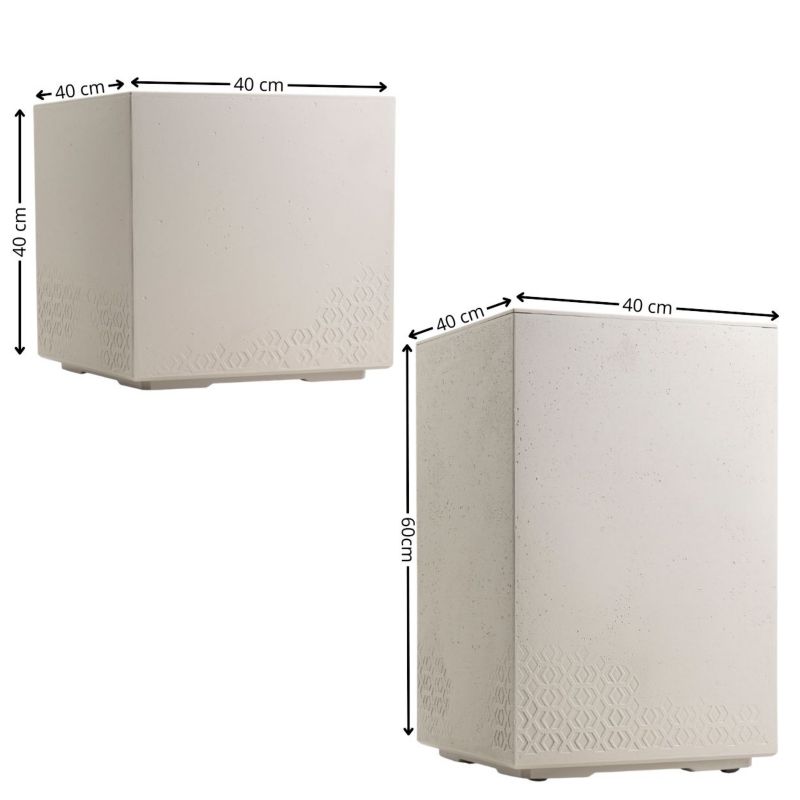 Zestaw donic na kółkach HowHomely Betonique beż beton 60x40x40 ...