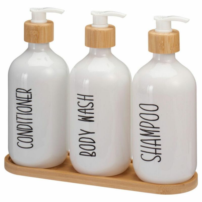 Zestaw dozowników łazienkowych HowHomely w kolorze białym 3x500 ml kpl.