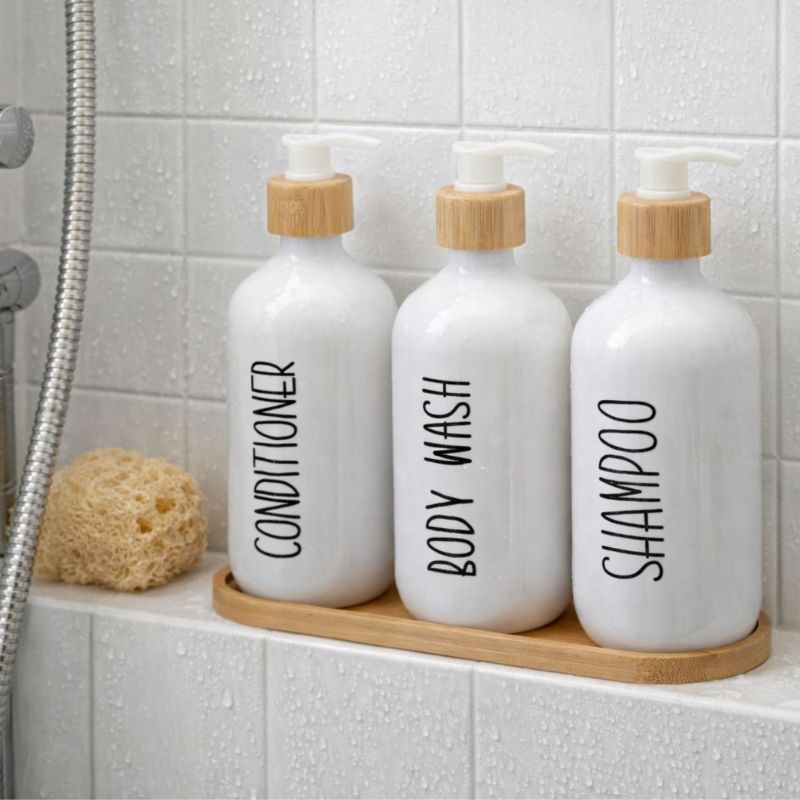 Zestaw dozowników łazienkowych HowHomely w kolorze białym 3x500 ml kpl.