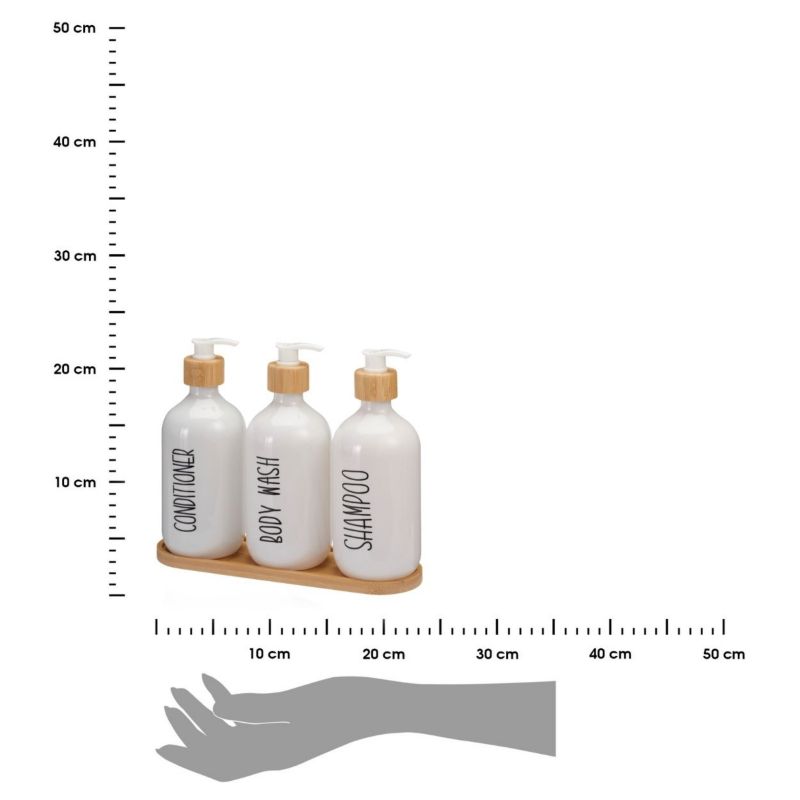 Zestaw dozowników łazienkowych HowHomely w kolorze białym 3x500 ml kpl.