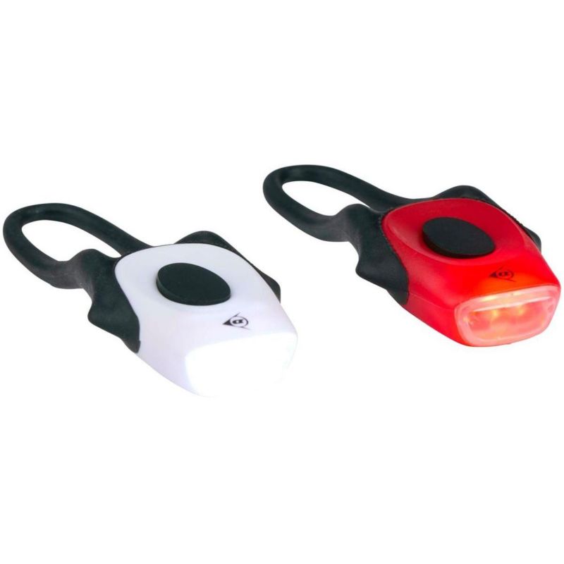 Zestaw Dunlop  silikonowych lamp rowerowych led przód i tył  1kpl.