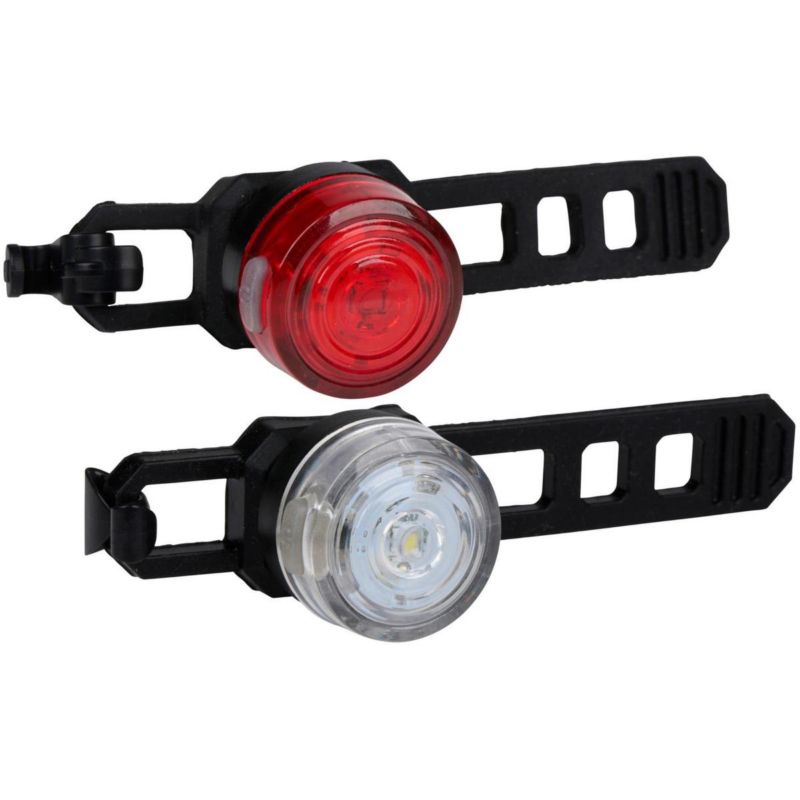 Zestaw Dunlop  silikonowych lamp rowerowych led przód i tył okrągłe Black  1kpl.
