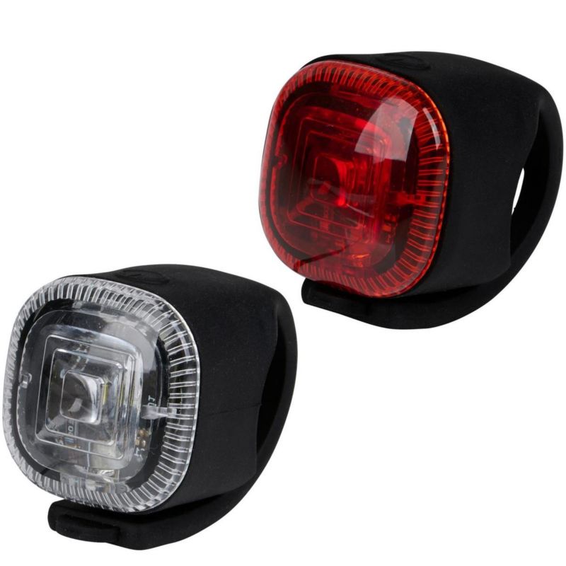Zestaw Dunlop  silikonowych lamp rowerowych led przód tył  1kpl.