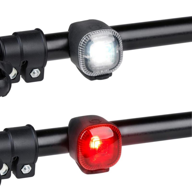 Zestaw Dunlop  silikonowych lamp rowerowych led przód tył  1kpl.