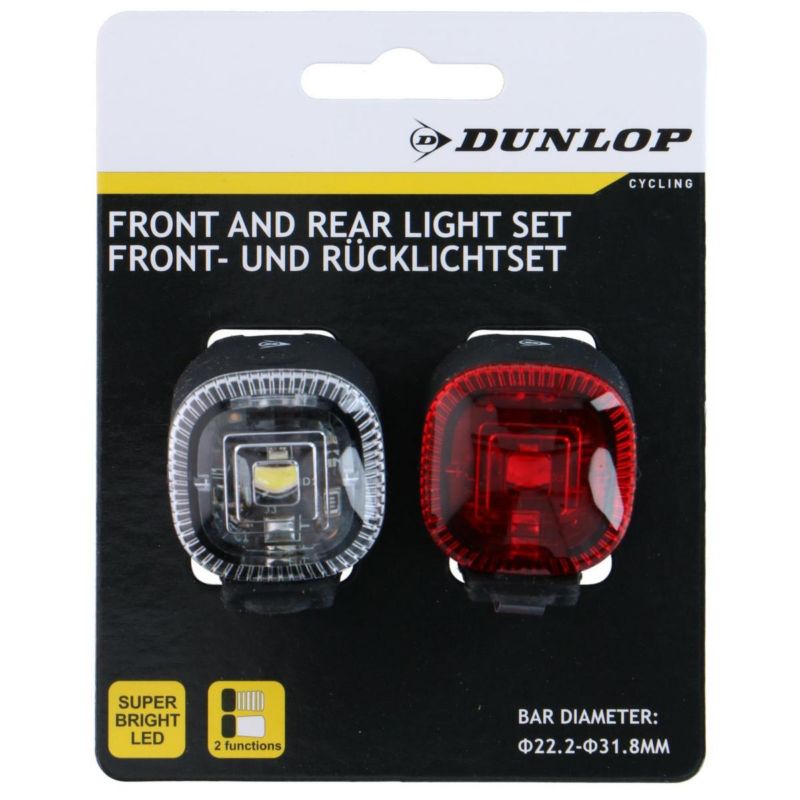 Zestaw Dunlop  silikonowych lamp rowerowych led przód tył  1kpl.