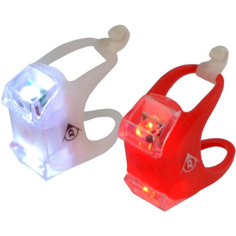 Zestaw  Dunlop silikonowych lamp rowerowych led przód tył Deluxe 2 led   1kpl.