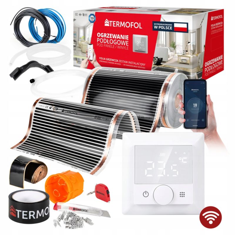 ZESTAW Folia Grzewcza TERMOFOL  na podczerwień moc 140W 50cm pow. 4m² + TF-H5 WIFI 1kpl