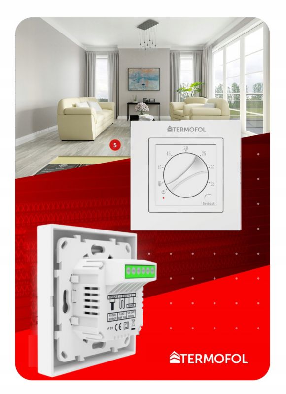 Zestaw folia grzewcza TERMOFOL na podczerwień szer. 100cm moc 140w 8m² +tf-h3 white 1kpl