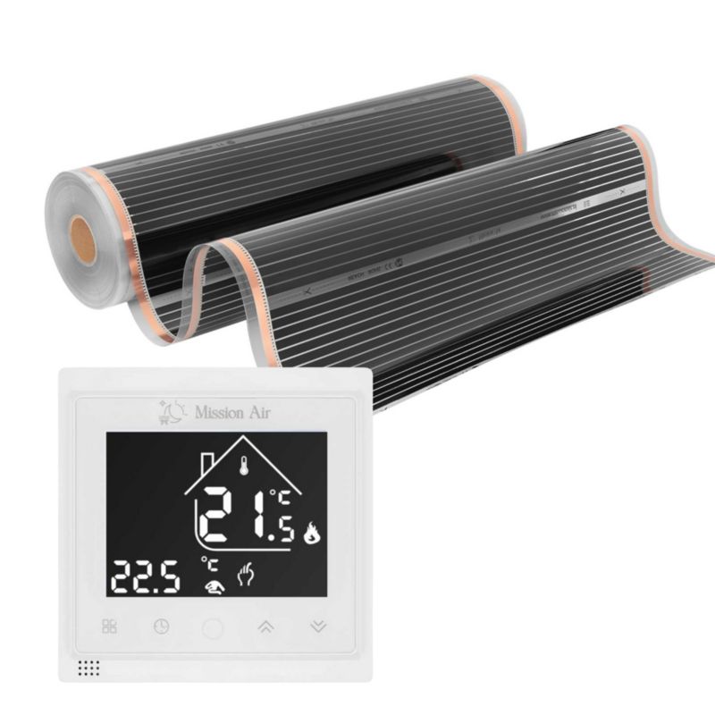 Zestaw folii grzewczej Mission Air na podczerwień SILVER 160W 10m²,szer.100cm +Libra Biały 1szt