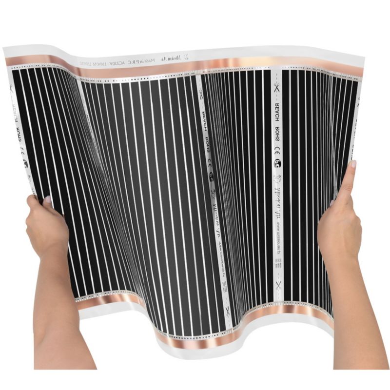 Zestaw folii grzewczej Mission Air na podczerwień SILVER 160W 22m²,szer.50cm +Libra Czarny 1szt