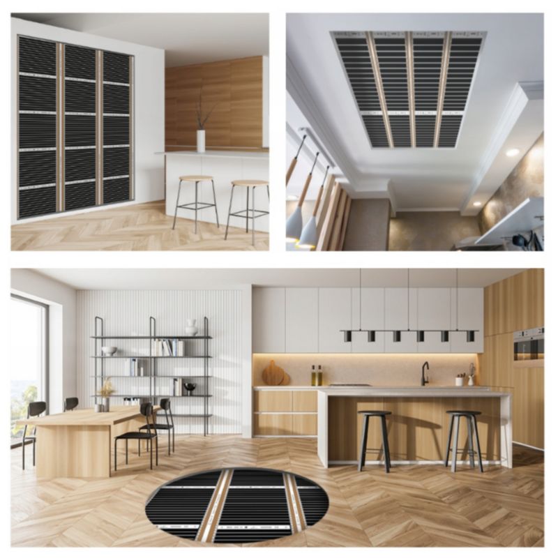 Zestaw folii grzewczej Mission Air na podczerwień SILVER 160W 22m²,szer.50cm +Libra Czarny 1szt