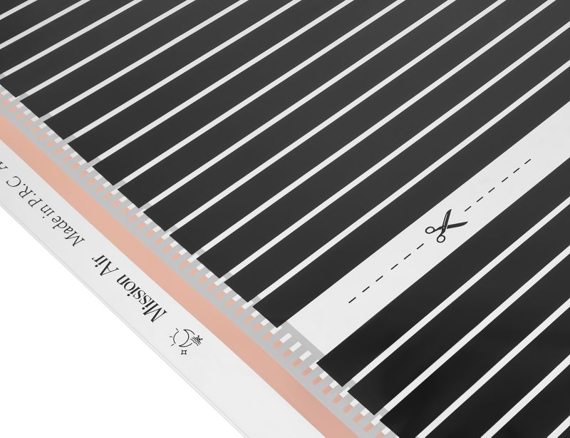 Zestaw folii grzewczej na podczerwień Mission Air Silver 160W 30m²,szer.100cm +Aries Biały 1 szt.