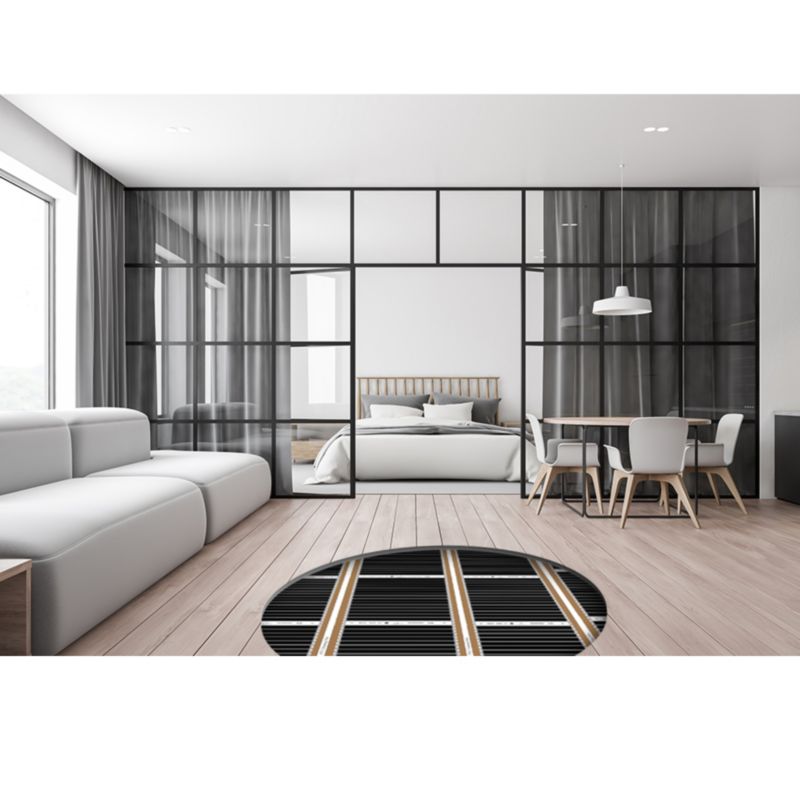 Zestaw folii grzewczej na podczerwień Mission Air Silver 160W 30m²,szer.100cm +Aries Biały 1 szt.
