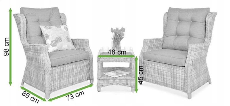 Zestaw Foteli Ogrodowych Focus Garden Technorattan Na Balkon Trivento Fotel Stolik Kawowy 1 szt