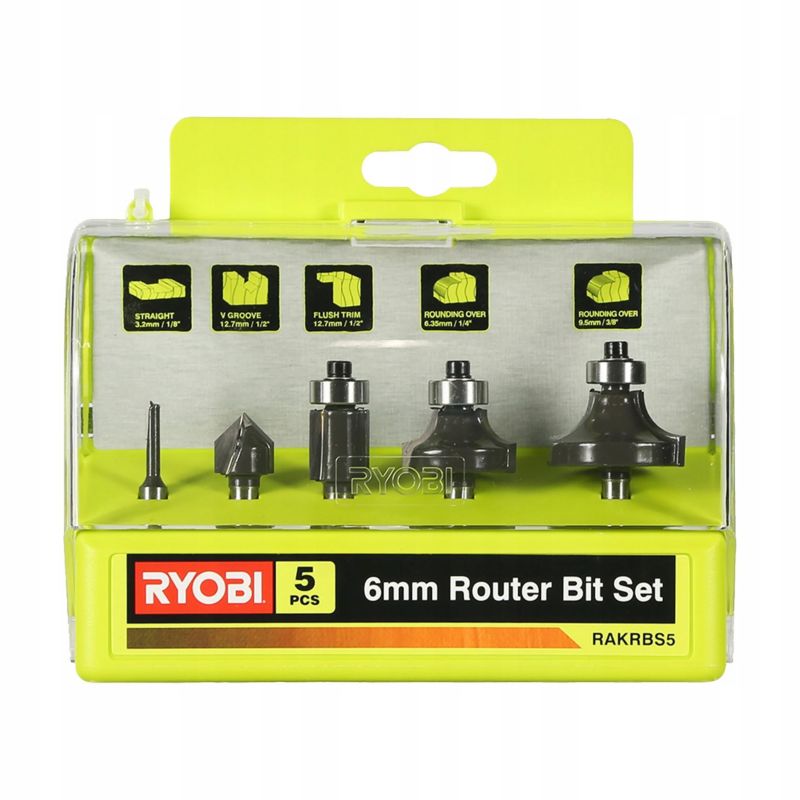 Zestaw Frezów Do Frezarki Górnowrzecionowej RYOBI 6 mm 5 Elementów 1szt ...