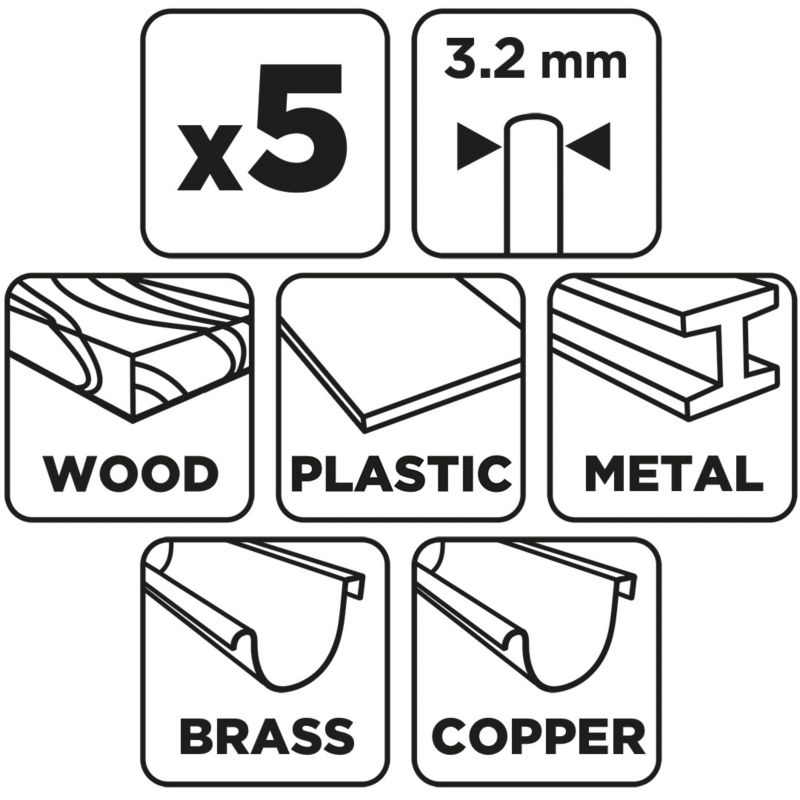 Zestaw  Graphite akcesoriów do miniszlifierki, 5 szt.,
