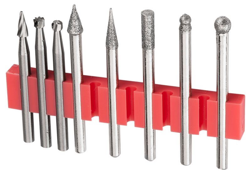 Zestaw Graphite frezów diamentowych do miniszlifierki, 8 szt.