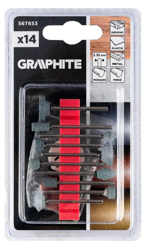 Zestaw Graphite kamieni szlifierskich do miniszlifierki, 14 szt.