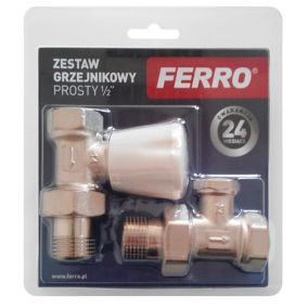 Zestaw grzejnikowy prosty Ferro 1/2"