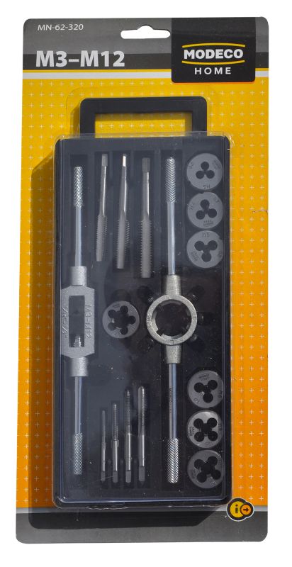 Zestaw gwintowników i narzynek Home Tools M3-M12 - opakowanie plastikowe - 16 el.