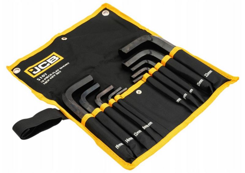 Zestaw  JCB klucze imbusowe wkrętaki imbusy krótkie crv płachta 10el 6-22mm  1szt.
