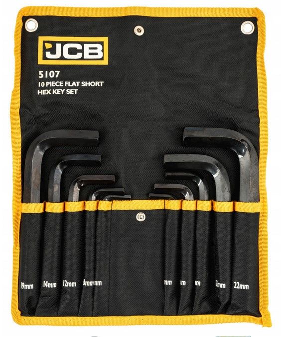 Zestaw  JCB klucze imbusowe wkrętaki imbusy krótkie crv płachta 10el 6-22mm  1szt.