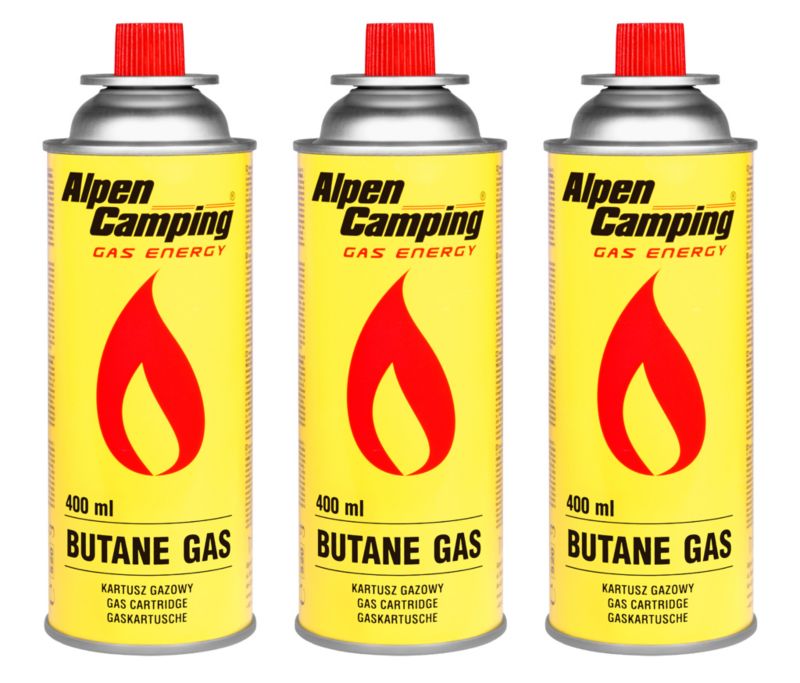 Zestaw KARTUSZ GAZOWY ALPEN CAMPING 400ml 227g 3szt