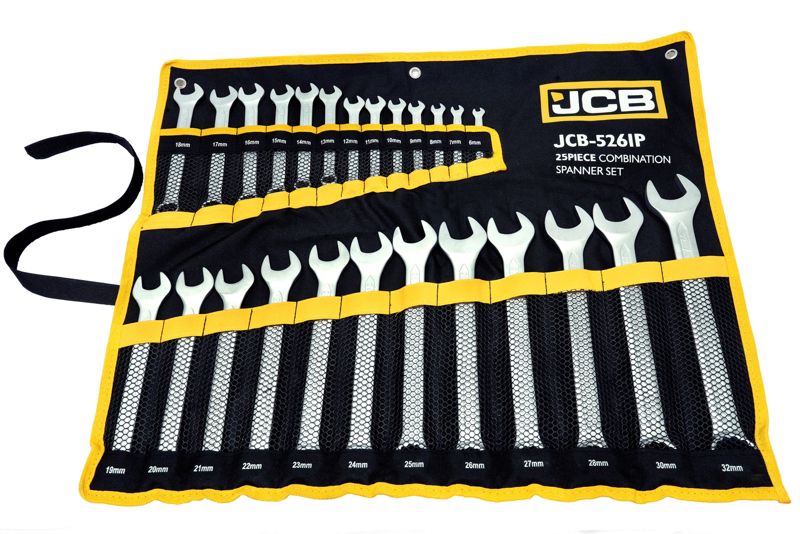 Zestaw klucze płasko oczkowe JCB płachta 25 sztuk 6-32 mm 1szt.
