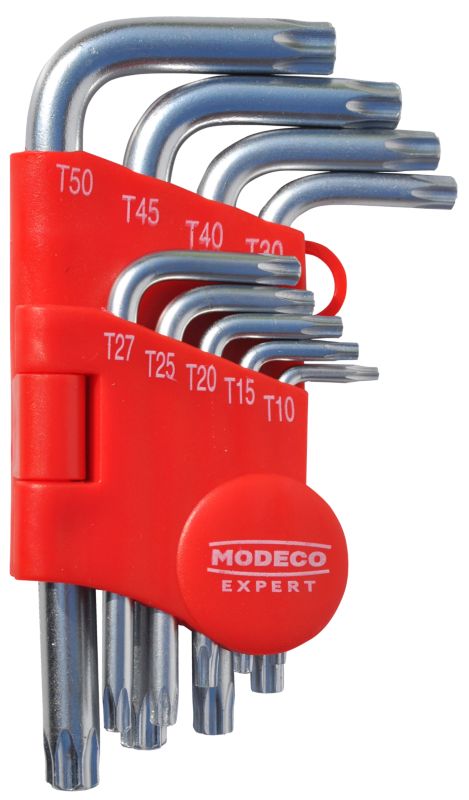 Zestaw kluczy imbusowych Modeco Expert TORX Cr-V krótkie T10-T50 - blister - 9 el.