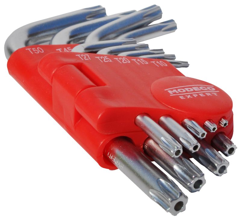 Zestaw kluczy imbusowych Modeco Expert TORX Cr-V krótkie T10-T50 - blister - 9 el.
