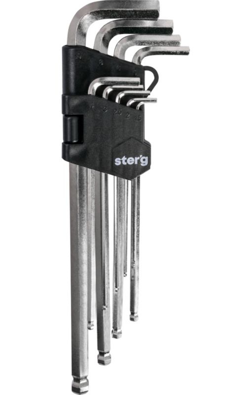 Zestaw kluczy imbusowych STER'G 1.5-10 mm, długie, 9 szt.