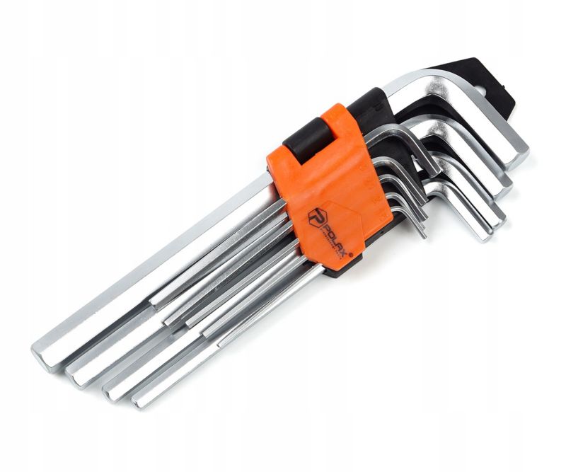 Zestaw kluczy imbusowych wydłużony 9szt. 1.5-10 mm CrV Polax 1 szt.