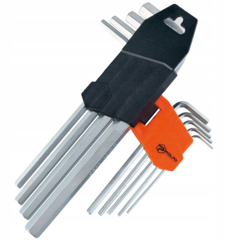 Zestaw kluczy imbusowych wydłużony 9szt. 1.5-10 mm CrV Polax 1 szt.