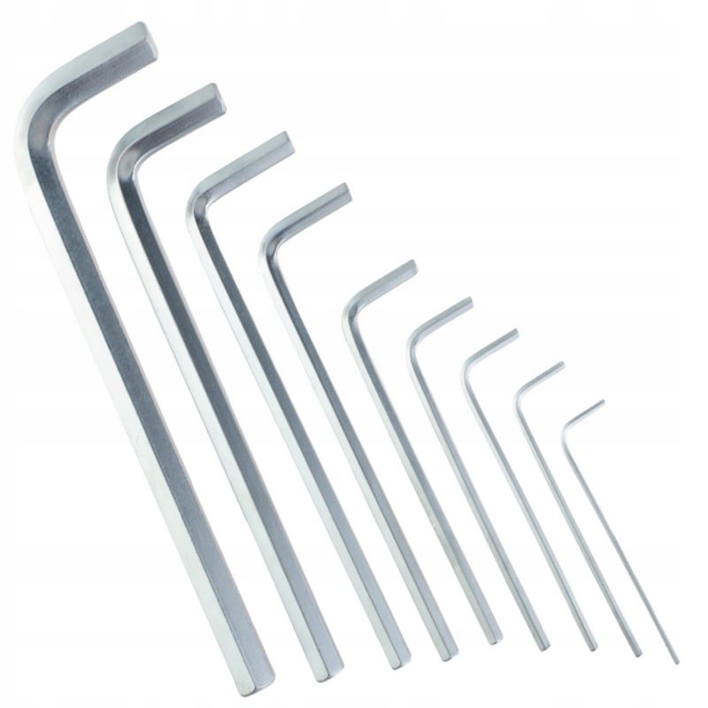 Zestaw kluczy imbusowych wydłużony 9szt. 1.5-10 mm CrV Polax 1 szt.