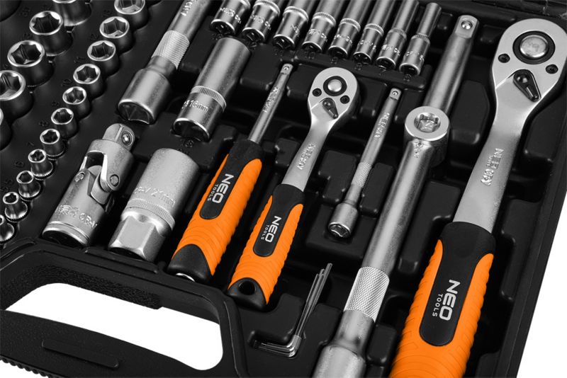 Zestaw kluczy nasadowych Neo Tools 1/2", 1/4" CrV 110 elementów 1 kpl.