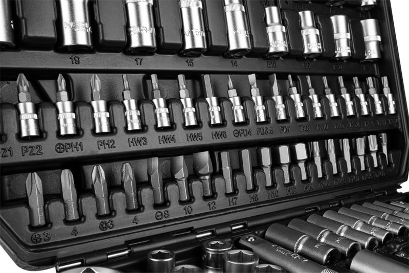 Zestaw kluczy nasadowych Neo Tools 1/2", 1/4" CrV 110 elementów 1 kpl.