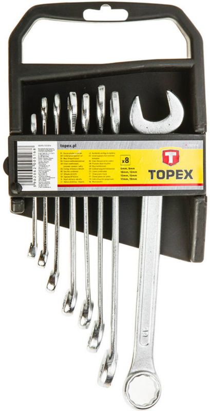Zestaw kluczy płasko-oczkowych Topex 6 - 19 mm 8 szt.