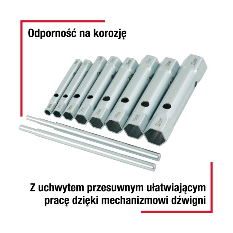 Zestaw kluczy rurowych Forge Steel 8 sztuk