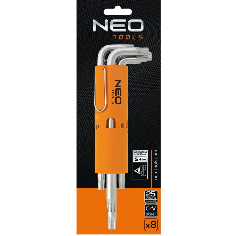 Zestaw kluczy Torx z otworem NEO TOOLS TT10 do TT50 srebrny 1 kpl.