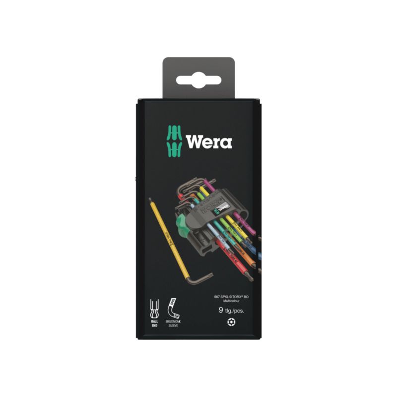 Zestaw kluczy trzpieniowych Wera TORX BO Multicolour, BlackLaser, z magnetyzerem, 9 części, 05073599001 Wera, 1szt.