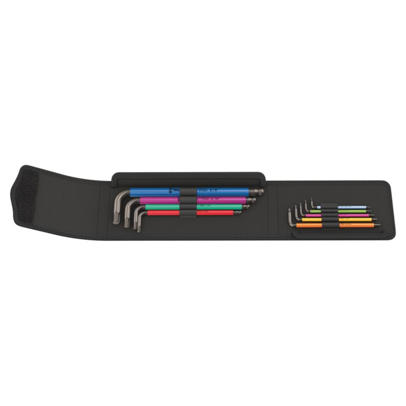Zestaw kluczy trzpieniowych Wera z końcówką kulistą, BlackLaser, calowych, 9 części, 05022639001 Wera, 1szt.